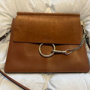 Chloe Medium Faye Carmel Leather with suede flap